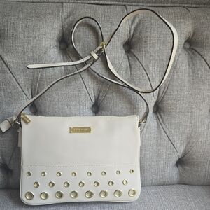 Anne Klein Cream Crossbody Bag with Gold Details